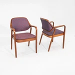 1980S Pair Of Don Petitt For Knoll 1105 Bentwood Armchairs In Walnut W/ Fabric Used. Price: $1500.00.