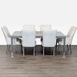 Lexington 7-PIECE Modern Dining Set With Upholstered Chairs Used. Price: $2070.00.