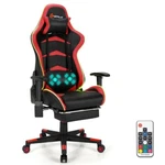 Red Massage Led Gaming Chair Reclining Racing By Costway New. Price: $319.80.