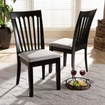 Set Of 2 Minette Dining Chair Gray/espresso - Baxton Studio New. Price: $135.00.