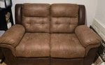 Divano Roma Furniture Classic Loveseat Bonded Leather, 2 Seater Recliner Sofa - Used. Price: $375.00.