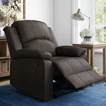 Manual Recliner Large Armchair Faux Suede Lifestyle Solutions Reynolds Espresso New. Price: $314.80.