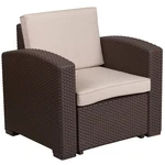 Flash Furniture Seneca Chocolate Brown Faux Rattan Chair With All-weather Bei... New. Price: $340.32.