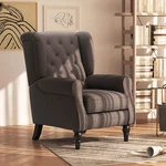 Accent Button-tufted Armchair With Wingback Round Arms Brown New. Price: $194.99.