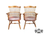 Vtg. Ethan Allen Pair Of Solid Maple Early American Style Windsor Chairs Used. Price: $698.00.
