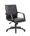 Boss Mid Back Executive Chair In Leatherplus Model # B686 New. Price: $214.20.