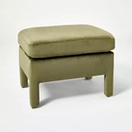 Bellfield Fully Upholstered Ottoman Olive Green Velvet - Threshold Designed New. Price: $68.99.