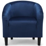Topeakmart Velvet Accent Chair, Modern Club 26"D X 28"W 28.5"H, Navy Blue New. Price: $145.99.