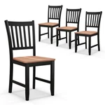 Costway Set Of 4 Dining Chair Spindle Back Wooden Legs - Color: Black New. Price: $476.09.