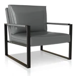 Recaceik Leather Accent Chairs Midcentury Modern Armchair - Scratch & Dent Used. Price: $137.95.