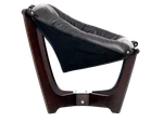 Img Luna Low Back Chair In Prime Black Leather - Espresso Wood Base New. Price: $899.00.