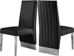 Meridian Furniture Porsha Dining Chair Channel Tufted Back Metal Legs Set Of 2 Open. Price: $409.00.