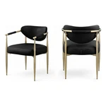 Bowery Hill Contemporary Black Vegan Leather Dining Chair (set Of 2) New. Price: $555.20.