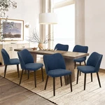 Upholstered Dining Chairs Set Of 6 Pu Leather Padded Seat Blue Colamy Modern New. Price: $554.99.