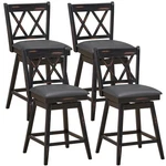 Costway Set Of 4 Barstools Swivel Counter Height Chairs W/rubber Wood Legs Black New. Price: $289.99.