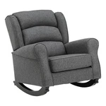 Benjara 34" Rocking Chair- Wood Frame- Channel Tufted Gray Fabric Upholstery New. Price: $585.99.