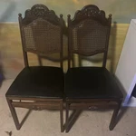 Vintage Stakmore Folding Chairs Cane Back French Country Mcm Used. Price: $97.00.