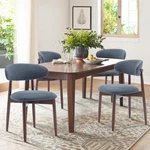 Wooden Dining Chairs Set Of 4 Modern Fabric Upholstered Blue Colamy Room Kitchen New. Price: $480.99.