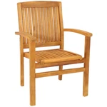 Sunnydaze Stackable Wooden Outdoor Patio Dining Armchair With Slat Back - Light New. Price: $366.09.