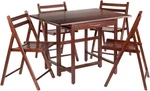 Space-saving Wood Taylor 5-PC Drop Leaf Table Set With 4 Folding Chairs New. Price: $381.99.