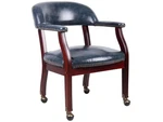 Boss Captain Guest, Accent Or Dining Chair Blue Vinyl W/ Casters New. Price: $156.99.