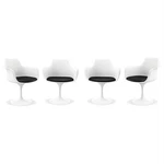 Aron Living Rose 18" Mid-century Plastic And Metal Armchairs Black (set Of 4) New. Price: $498.27.