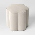 Scallop Upholstered Ottoman Cream - Room Essentials New. Price: $34.99.
