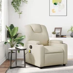 Massage Recliner Chair Cream Faux Leather New. Price: $298.13.