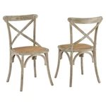 Modway Gear 18.5" Elm Wood Rattan Dining Side Chair Gray (set Of 2) New. Price: $279.99.