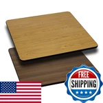 Flash Furniture Glenbrook 30 Square Table Top Natural Or Walnut Reversible New. Price: $112.91.