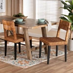 Bali & Pari Manrico Wood Rattan Dining Chair Dark Brown/natural New. Price: $131.99.