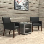 Boss Office Products Box Arm Guest Chair With Wood Legs In Black New. Price: $217.99.