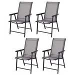 Giantex Folding Patio Chairs Set Of 4 - Model OP3097 Grey Metal Frame New. Price: $259.99.
