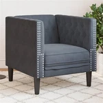 Bowery Hill Contemporary Chesterfield Single Sofa Chair Dark Grey New. Price: $193.61.