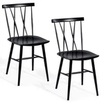 Topbuy 2 Pcs Armless Dining Chairs Tolix W/ High Cross Back Black New. Price: $118.99.