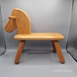 Vtg Ikea Brown Wooden Horse Kids Chair / Rocking Part, 17" Long, Sweden Used. Price: $39.99.