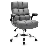 Costway High Back Big & Tall Office Chair Adjustable Swivel W/flip-up Arm Grey New. Price: $159.99.