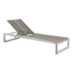 Benjara Kylo 76" Outdoor Chaise Lounger- Smooth Gray Aluminum Frame- Adjustable New. Price: $900.99.