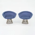1960S Warren Platner For Knoll Lounge Chairs Nickel W/ Blue Fabric 4X Available Used. Price: $4250.00.