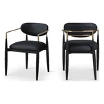 Meridian Furniture Riccio Black Vegan Leather Dining Arm Chair (set Of 2) New. Price: $555.58.