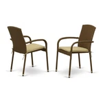 East West Furniture Jubi Metal & Wicker Patio Dining Chairs Brown (set Of 2) New. Price: $193.55.