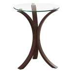 Benjara Contemporary Wood Accent Table- Tempered Glass Top- Brown- Clear New. Price: $106.99.