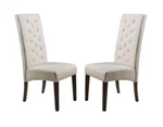 New Noble House Tall Back Natural Fabric Dining Chairs Off White (set 2). Price: $144.46.