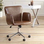 Megan Brown Faux Leather Swivel Office Chair New. Price: $159.98.