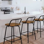 2 Set Heavy Duty Swivel Counter Bar Stools With Backrest Kitchen Home Decor New. Price: $46.99.