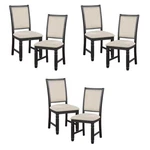 Pemberly Row 19.5" Fabric Dining Room Side Chair Beige/black (set Of 6) New. Price: $751.64.