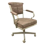 Tobias Designs Swivel Fabric & Metal Caster Dining Chair Watusi Madder/beige New. Price: $473.70.