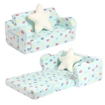 Toddler Couch 2-IN-1 Kids Soft Fold Out With Star Pillow Large Colorful Heart New. Price: $114.99.