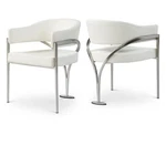 Meridian Furniture Madelyn Cream Vegan Leather Dining Chair (set Of 2) New. Price: $455.98.