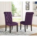 Roundhill Furniture Leviton Solid Wood Tufted Parsons Dining Chairs, Set Of 2, New. Price: $203.99.